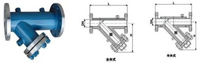 保溫Y型過濾器BG41H結構圖紙