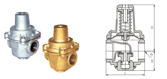 YZ11X黃銅支管減壓閥結(jié)構(gòu)圖
