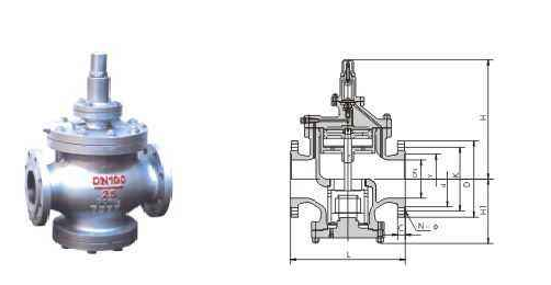 Y43H高靈敏度大流量蒸汽減壓閥結(jié)構(gòu)圖