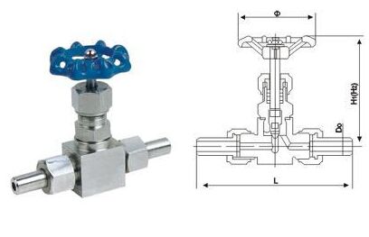  J23W-64P外螺紋截止閥結(jié)構(gòu)圖