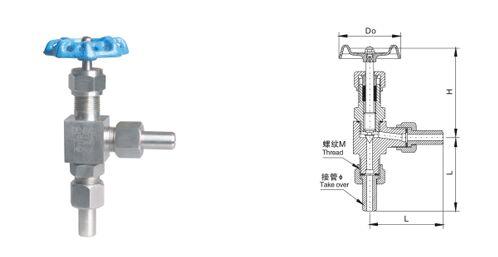 J24W-160P外螺紋角式截止閥結(jié)構(gòu)圖