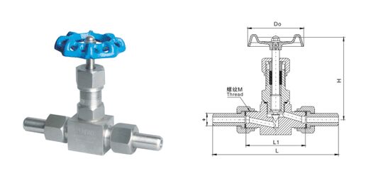 J23W,J21W外螺紋針型閥結構圖
