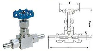 外螺紋針型閥J21W,J23W結(jié)構(gòu)圖