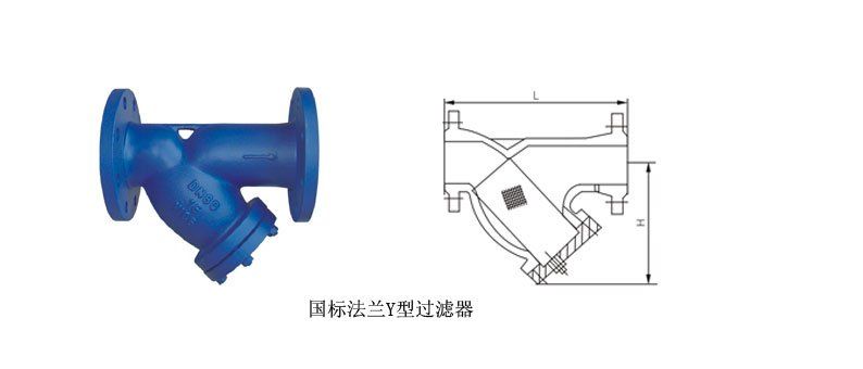 GL41H鑄鋼Y型過(guò)濾器結(jié)構(gòu)圖: