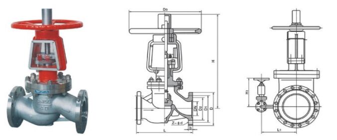 氧氣截止閥YJ41W結(jié)構(gòu)圖