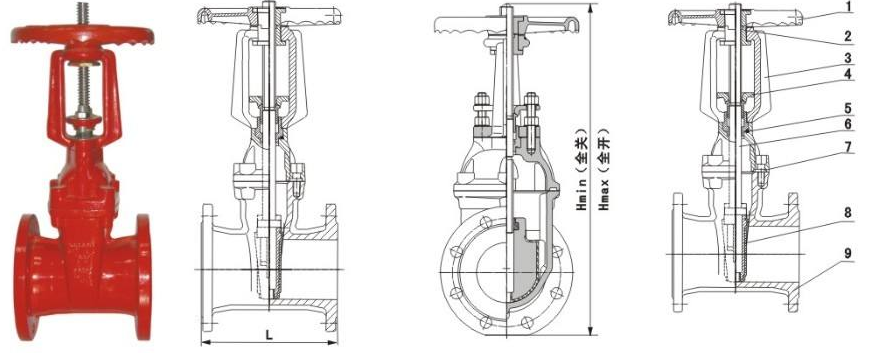 Z45X、Z41X消防專用信號閘閥結(jié)構(gòu)圖