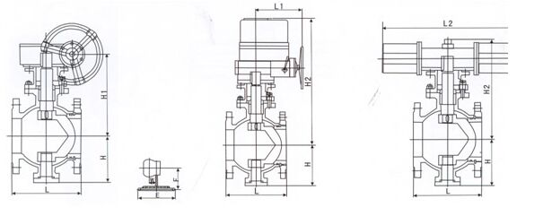 電動V型球閥結(jié)構(gòu)圖
