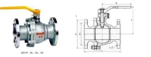 Q41B氨用球閥結(jié)構(gòu)圖