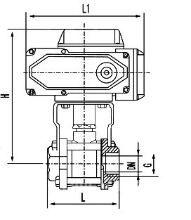 Q911F電動(dòng)內(nèi)螺紋球閥結(jié)構(gòu)圖