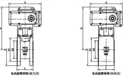 Q971F電動對夾球閥結(jié)構(gòu)圖