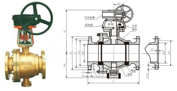 QY41F氧氣球閥結構圖