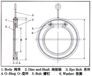 對夾薄型止回閥結(jié)構(gòu)圖