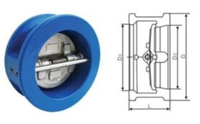 對夾式蝶型止回閥結(jié)構(gòu)圖: