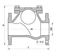 微阻、無(wú)磨損球形止回閥結(jié)構(gòu)圖