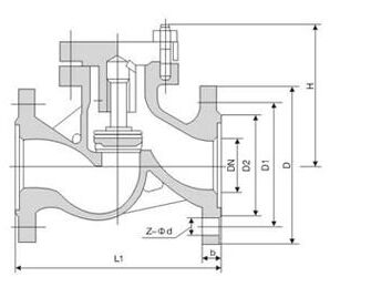 H41H不銹鋼升降式止回閥結(jié)構(gòu)圖