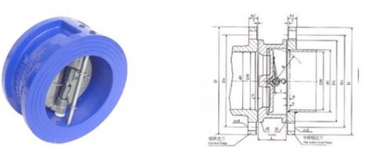 H77X對夾式雙瓣止回閥結(jié)構(gòu)圖