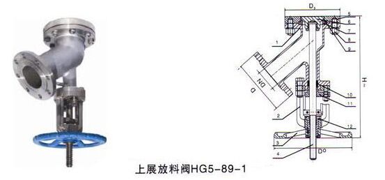 HG5-89-1上展式放料閥結(jié)構(gòu)圖