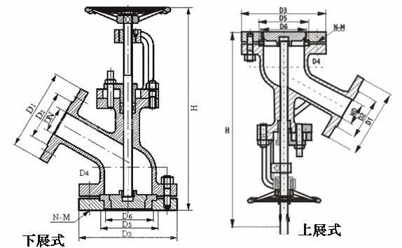 上展式防腐襯氟放料閥結(jié)構(gòu)圖