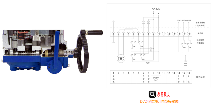 防爆開關(guān)型電動球閥接線圖