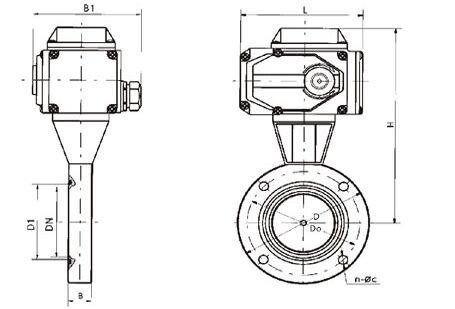 GID型電動(dòng)高真空蝶閥結(jié)構(gòu)圖