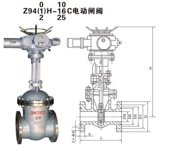 電動(dòng)閘閥Z940W結(jié)構(gòu)圖