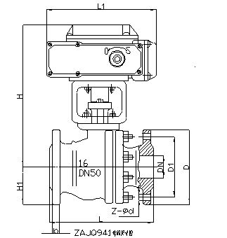 電動(dòng)法蘭式調(diào)節(jié)球閥外形尺寸