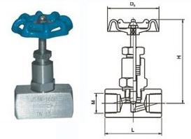 J13W-160P內(nèi)螺紋針型閥