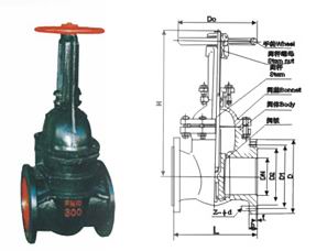 Z41T-10、Z41W-10 型鑄鐵楔式閘閥